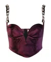 Area Mussel Cup Bustier Top In Red