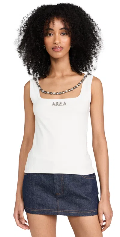 Area Name Plate Tank Top Whipped White