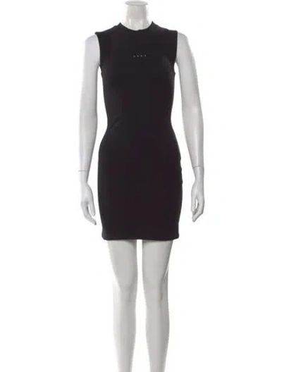 Pre-owned Area Nyc Crew Neck Mini Dress In Black