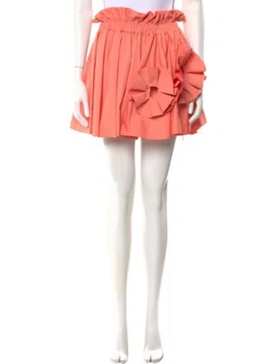 Pre-owned Area Nyc Lasercut Accents Mini Skirt In Orange