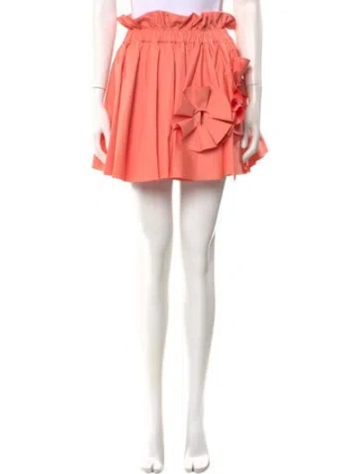 Pre-owned Area Nyc Lasercut Accents Mini Skirt In Orange