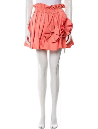 Pre-owned Area Nyc Lasercut Accents Mini Skirt In Orange