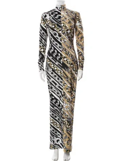 Pre-owned Area Nyc Printed Long Dress In White
