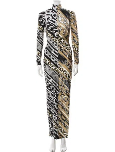 Pre-owned Area Nyc Printed Long Dress In White