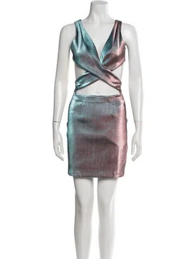 Pre-owned Area Nyc Printed Mini Dress In Multi