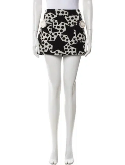 Pre-owned Area Nyc Printed Mini Skirt In Black