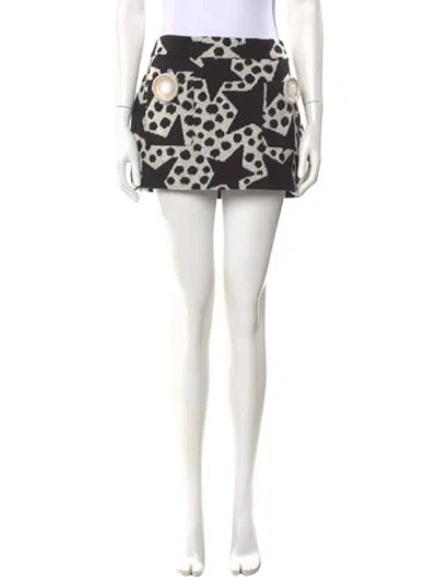 Pre-owned Area Nyc Printed Mini Skirt In Black