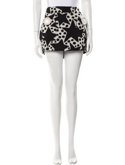 Pre-owned Area Nyc Printed Mini Skirt In Black