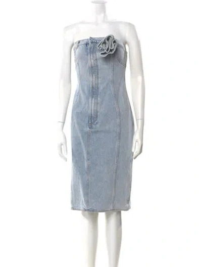 Pre-owned Area Nyc Strapless Mini Dress In Blue