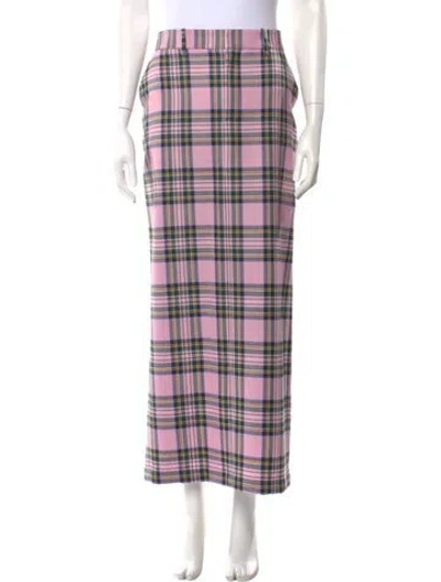 Pre-owned Area Nyc Virgin Wool Midi Length Skirt In Pink
