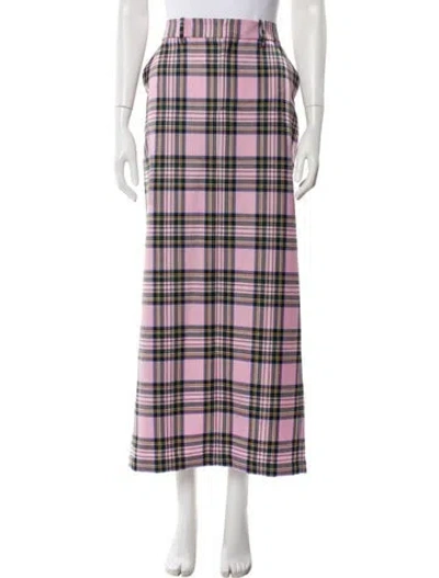 Pre-owned Area Nyc Virgin Wool Midi Length Skirt In Pink