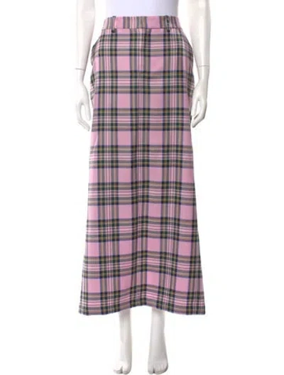 Pre-owned Area Nyc Virgin Wool Midi Length Skirt In Purple
