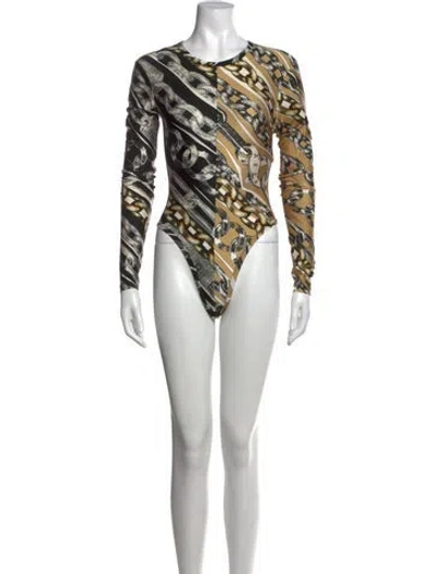 Pre-owned Area Nylon Graphic Print Bodysuit In Multicolor