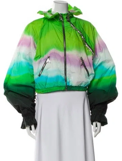 Pre-owned Area Nylon Printed Jacket In Green