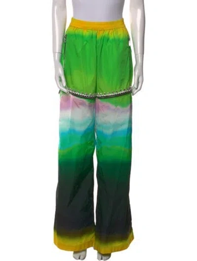 Pre-owned Area Nylon Skinny Leg Pants W/ Tags In Green