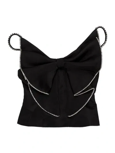 Pre-owned Area Off-the-shoulder Sleeveless Crop Top In Black