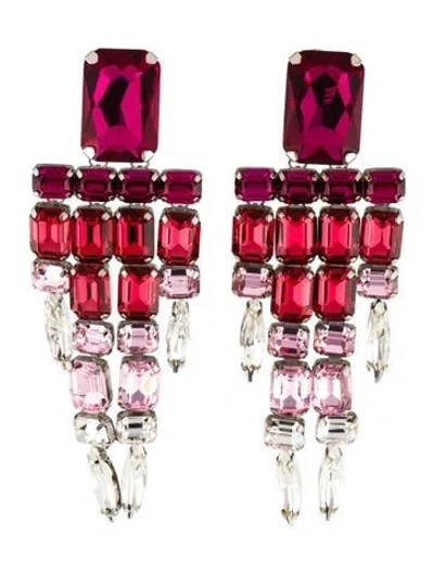 Pre-owned Area Ombre Crystal Chandelier Earrings In Multi
