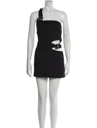 Pre-owned Area One-shoulder Mini Dress In Blue