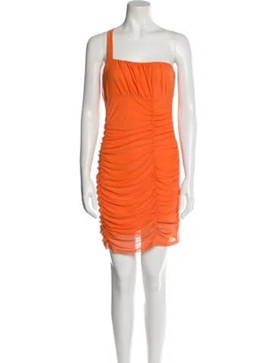Pre-owned Area One-shoulder Mini Dress In Orange