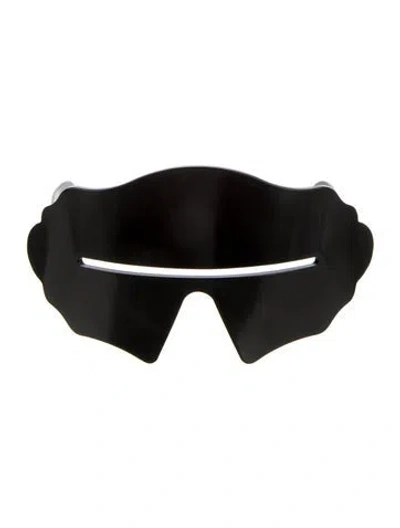 Pre-owned Area Oversize Mirrored Sunglasses In Black