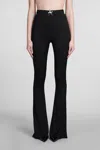 Area Embellished Ribbed-jersey Bootcut Pants In Black