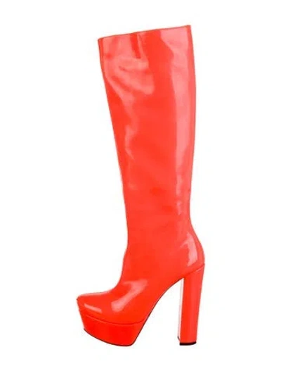 Pre-owned Area Patent Leather Boots In Orange