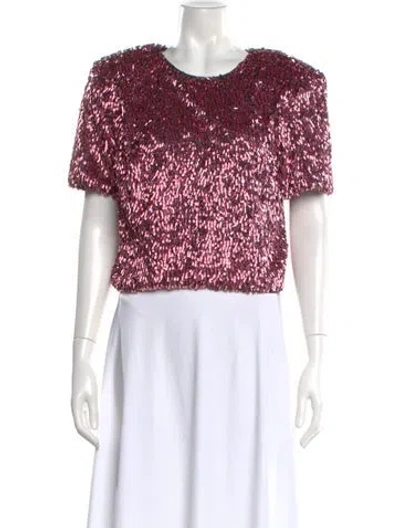 Pre-owned Area Patterned Crew Neck Top W/ Tags In Pink