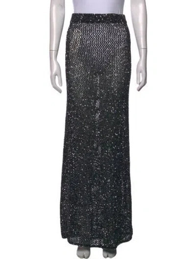 Pre-owned Area Patterned Long Skirt In Black