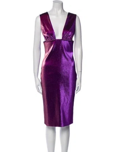 Pre-owned Area Patterned Midi Length Dress