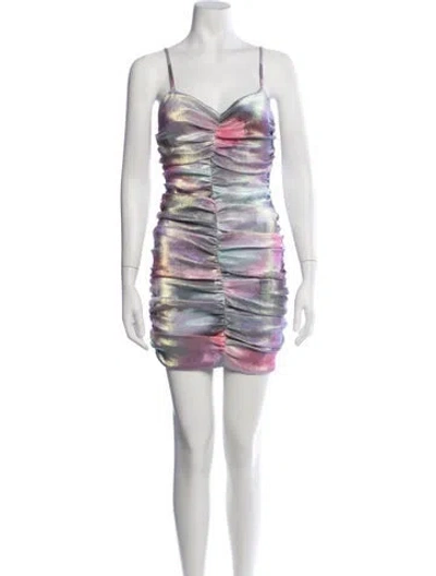 Pre-owned Area Patterned Mini Dress In Multicolor