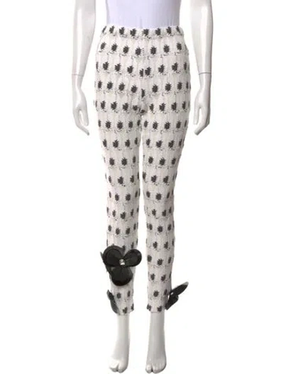Pre-owned Area Patterned Skinny Leg Pants W/ Tags In White