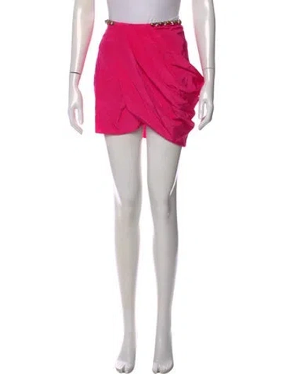 Pre-owned Area Pleated Accents Mini Skirt In Pink