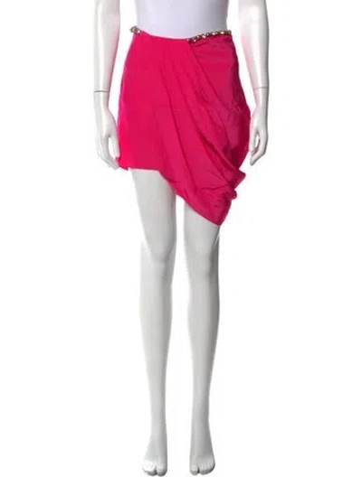 Pre-owned Area Pleated Accents Mini Skirt In Pink