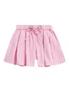 Area Pleated Striped Shorts In Pink