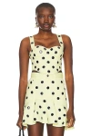 Area Polka Dot-appliqué Cropped Top In Cream Yellow