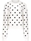 Area Polka-dot Cotton Sweatshirt In Weiss