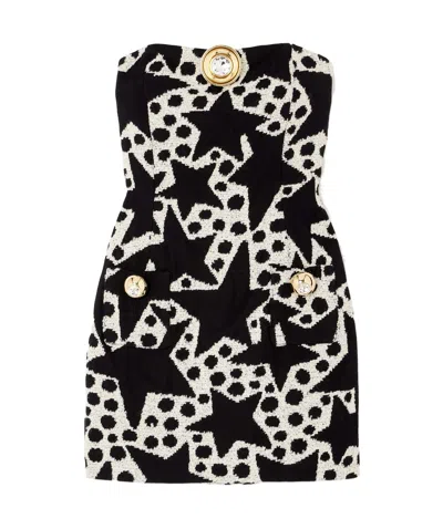 Area Polka Dot Pattern Dress In Black