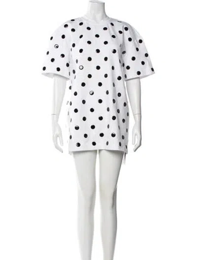 Pre-owned Area Polka Dot Print Mini Dress In White