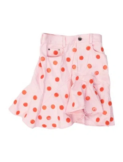 Pre-owned Area Polka Dot Print Mini Skirt In Pink