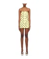 Area Polka-dot Strapless Minidress In Brown