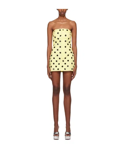AREA POLKA-DOT STRAPLESS MINIDRESS