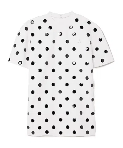 Area Polka-dot T-shirt Dress In White