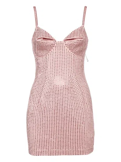 Pre-owned Area  Crystal-embellishment Mini Dress In Pink