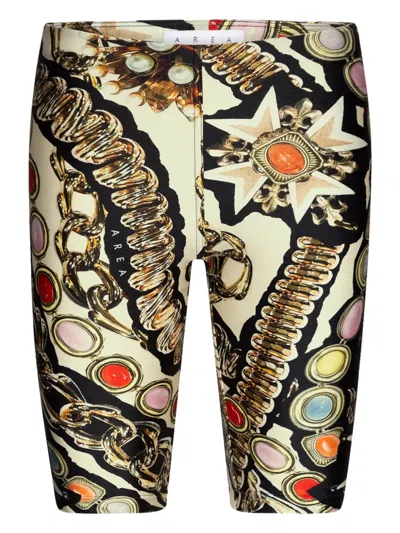 Area Printed Biker Shorts In 中性色