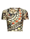 Area Gemstone Chain Print Crop Top In 中性色