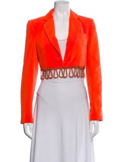 Pre-owned Area Printed Evening Jacket W/ Tags In Orange