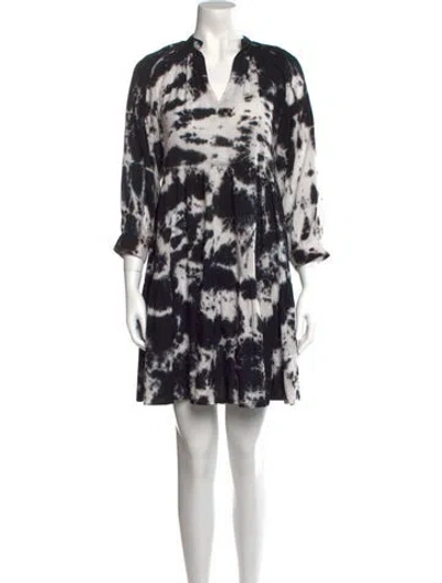 Pre-owned Area Printed Mini Dress In Black