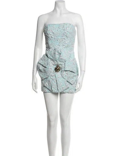Pre-owned Area Printed Mini Dress In Blue/metallic