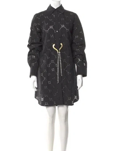 Pre-owned Area Printed Mini Dress In Gray