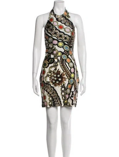 Pre-owned Area Printed Mini Dress In Multi